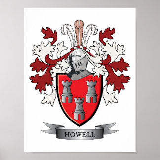 Howell Family Crest Coat. Poster