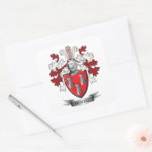 Howell Family Crest Coat. Vierkante Sticker (Envelop)