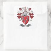 Howell Family Crest Coat. Vierkante Sticker (Tas)