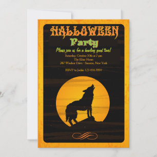 Howl at the Moon Halloweenfeest Uitnodiging
