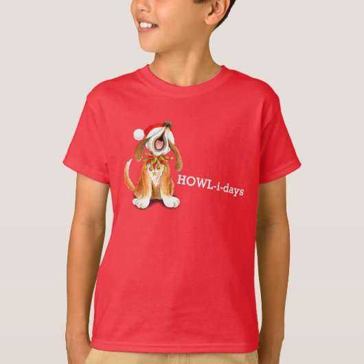 Howl-i-days Chien de Noël chantant t-shirt (Devant)