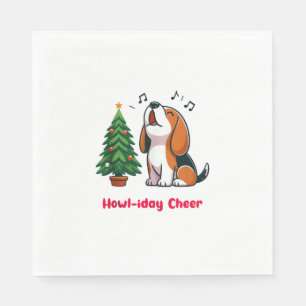 Howl-iday Cheer Beagle met een kerstboom ontwerp Servet