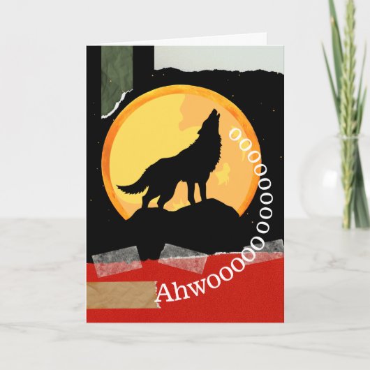 Howl o between Halloween with Howling Wolf Kaart (Voorkant)