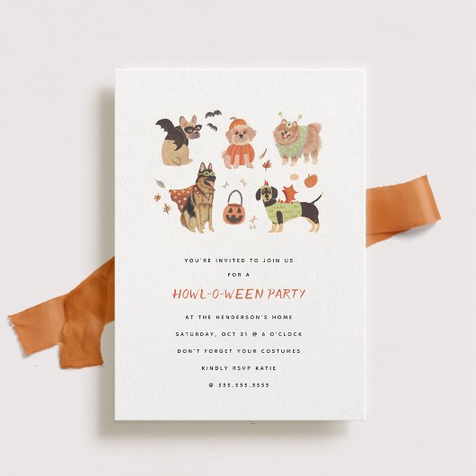 Howl-O-Ween Chiens Peints Halloween Invitation