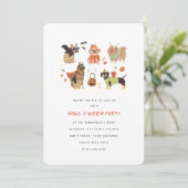 Howl-O-Ween Chiens Peints Halloween Invitation (Debout devant)