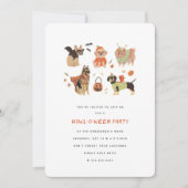 Howl-O-Ween Chiens Peints Halloween Invitation (Devant)