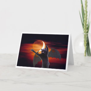 Howl-o-ween Demon Kitteh Kaart