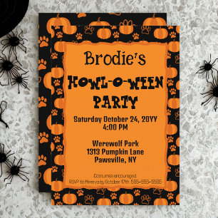 Howl-O-Ween Hondenfeest Halloween Uitnodiging