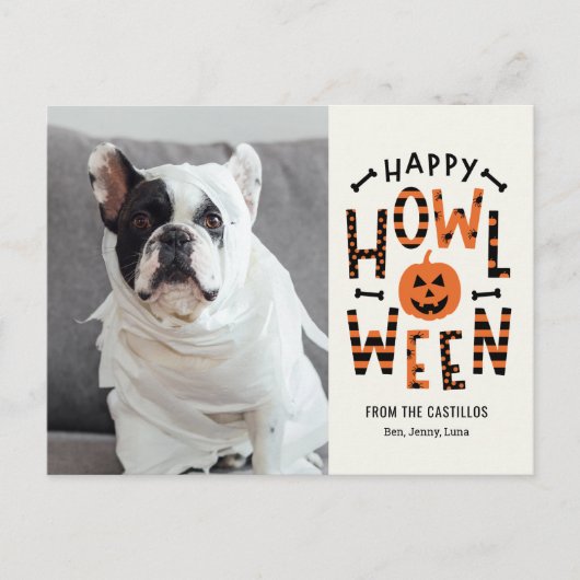 Howl-O-Ween Pet Halloween Fotokaart Briefkaart (Voorkant)
