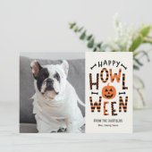Howl-O-Ween Pet Halloween fotokaart Kaart (Staand voorkant)
