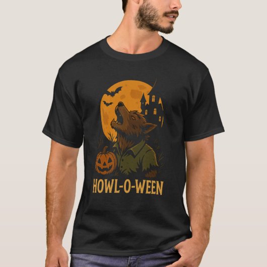 Howl-O-Ween T-Shirt d'Halloween - Funny Werewolf P (Devant)