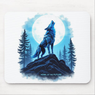 Howl of the Future - Robotic Wolf Mousepad Muismat