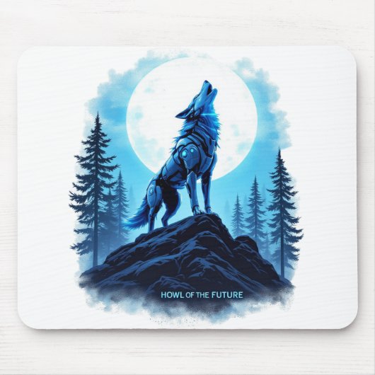 Howl of the Future - Robotic Wolf Mousepad Muismat (Voorkant)