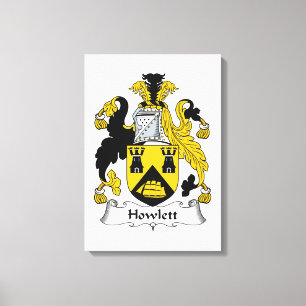 Howlett Family Crest Canvas Afdruk