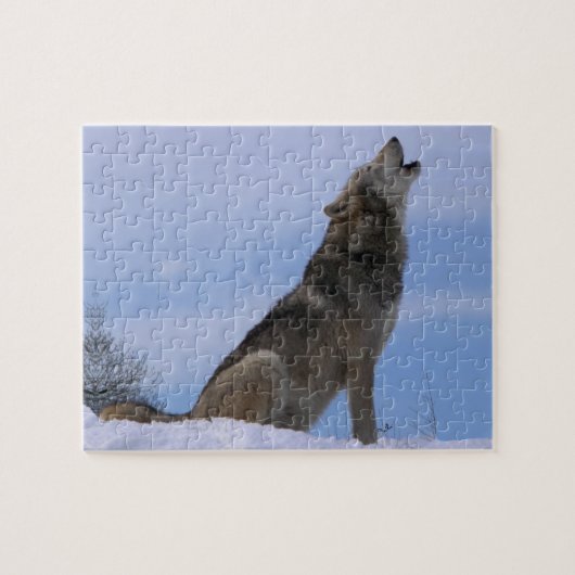 Howling Alaskan Timber Wolf Legpuzzel (Horizontaal)