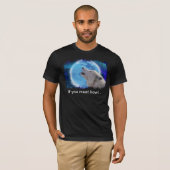 Howling Arctic Wolf & Aurora Funny Art T-shirt (Devant entier)
