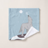 Howling Arctic Wolf Bad Handdoek (Wasdoekje)