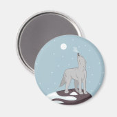 Howling Arctic Wolf Magneet (Voorkant / Achterkant)