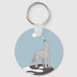 Howling Arctic Wolf Sleutelhanger