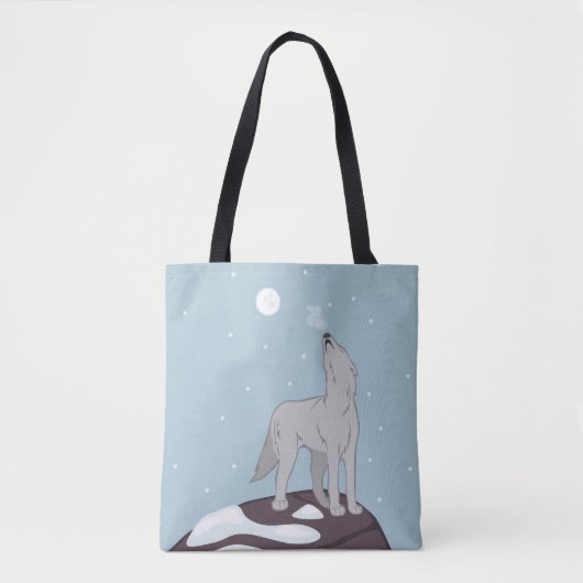 Howling Arctic Wolf Tote Bag (Voorkant)