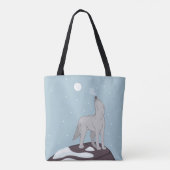 Howling Arctic Wolf Tote Bag (Achterkant)