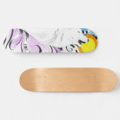 Howling Arctic Wolf Tribal Moon Skateboard (Horizontaal)