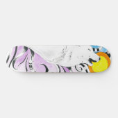 Howling Arctic Wolf Tribal Moon Skateboard (Horizontaal)
