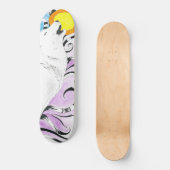 Howling Arctic Wolf Tribal Moon Skateboard (Voorkant)