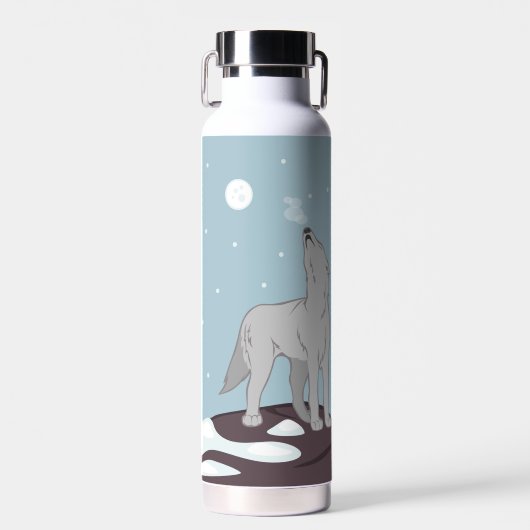 Howling Arctic Wolf Waterfles (Voorkant)