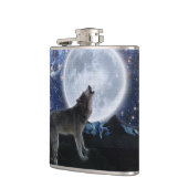 Howling Arctic Wolf Wildlife Heupfles (Links)