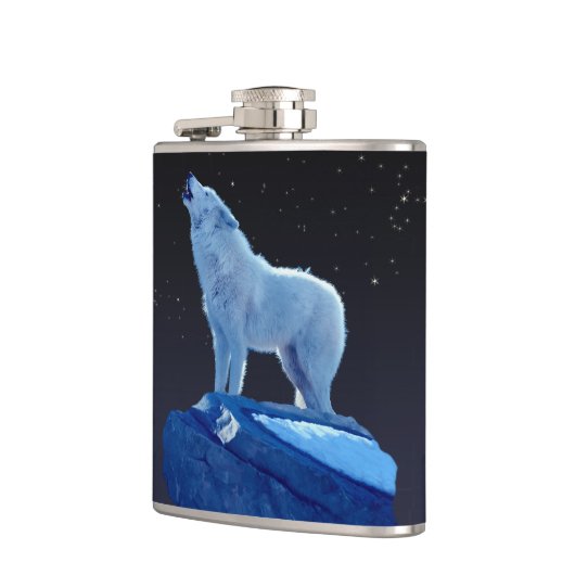 Howling Arctic Wolf Wildlife Heupfles (Links)