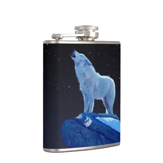 Howling Arctic Wolf Wildlife Heupfles (Rechts)