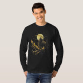 Howling At The Moon Wolves Wolf Animal Retro Desig T-shirt (Voorkant volledig)