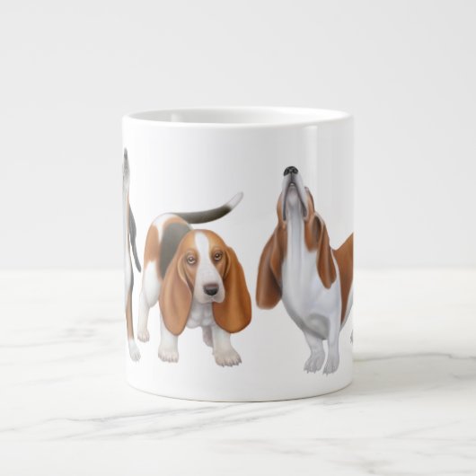 Howling Basset Hounds Jumbo Mok (Voorkant)
