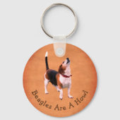 Howling Beagle Dog Cute Personalized Sleutelhanger (Achterkant)