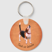 Howling Beagle Dog Cute Personalized Sleutelhanger (Achterkant)