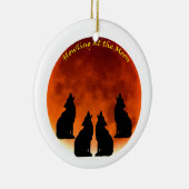 Howling bij de maan keramisch ornament (Rechts)