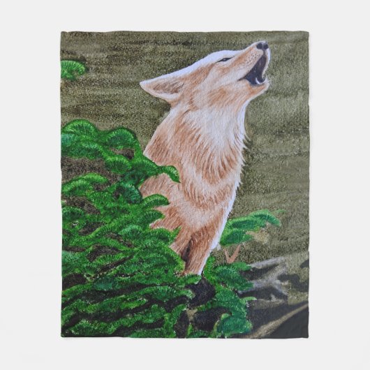 Howling Coyote Fleece Deken (Voorkant)