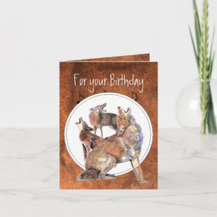 Howling Coyote - Funny Animal Birthday Kaart