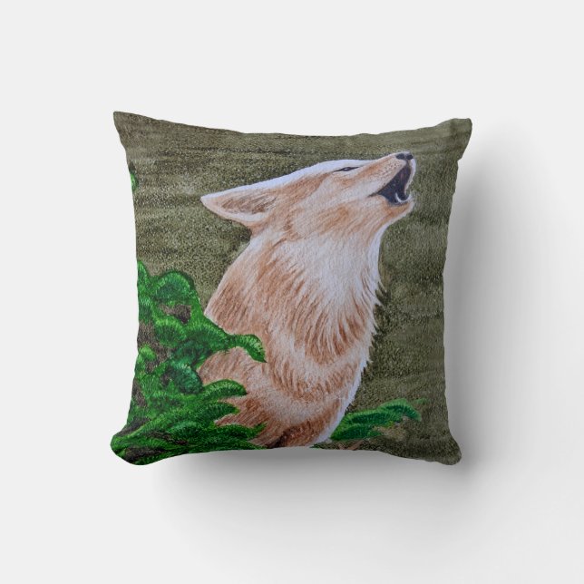 Howling Coyote Kussen (Voorkant)