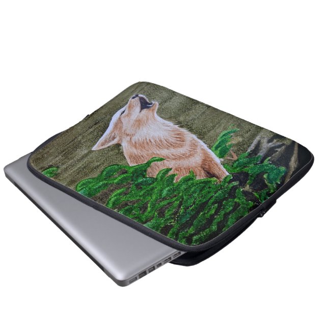 Howling Coyote Laptop Sleeve (Voorkant onderkant)