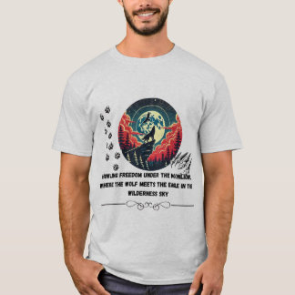 Howling Freedom onder het maanlicht T-shirt