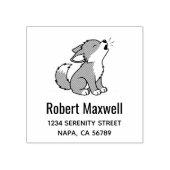 Howling Gray Wolf Pup Address Rubberstempel (Afrduk)