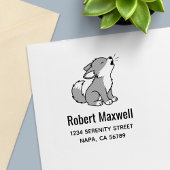 Howling Gray Wolf Pup Address Zelfinktende Stempel