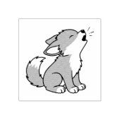 Howling Gray Wolf Pup Rubberstempel (Afrduk)