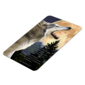 Howling Grey Wolf & Poem Wildlife Art Magnet (Côté Gauche)