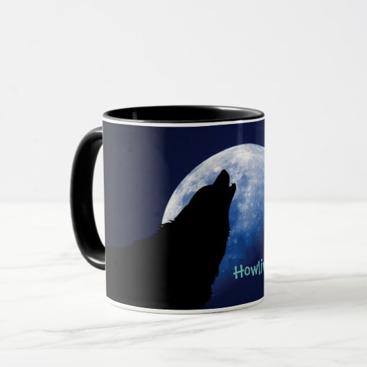 Howling helpt... Dog Mok met Wolf (Voorkant links)