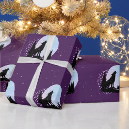 Howling Night Wolf's nachtelijke serenade Cadeaupapier