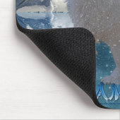 Howling Samoyed Dog in vallende sneeuw Pet Mousema Muismat (Hoek)