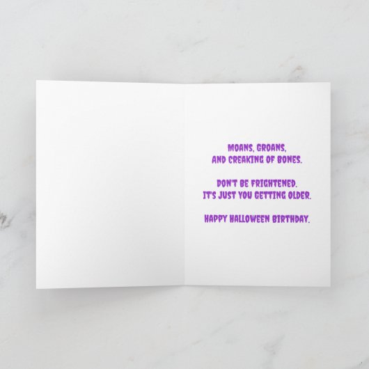 Howling Skeleton Halloween Birthday Card Kaart (Binnen)